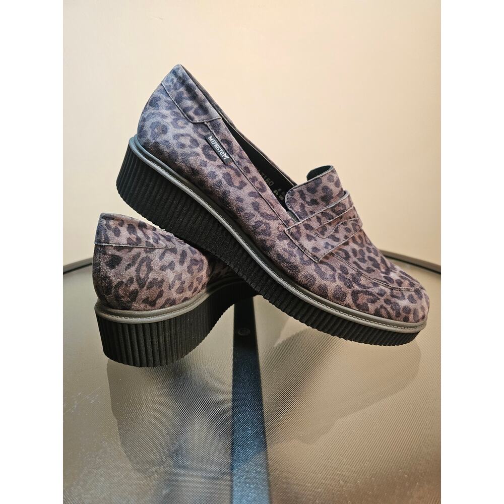 Mephisto Leopard Print Air Jet Platform Loafers - Women